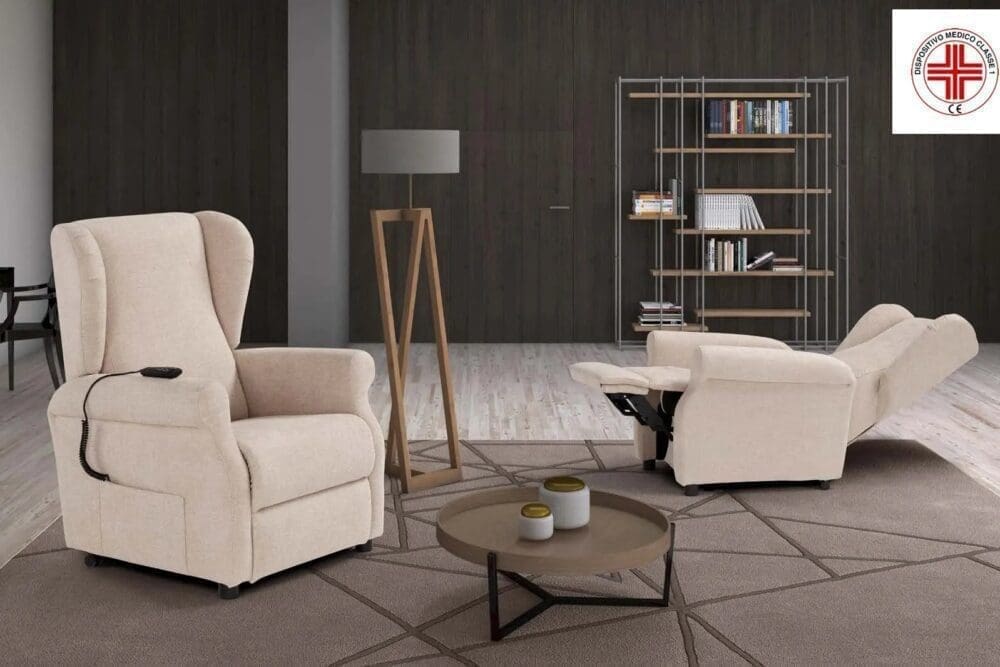 POLTRONA RELAX RECLINABILE A 2 MOTORI – ROLLER SYSTEM – MOD. BERGE'