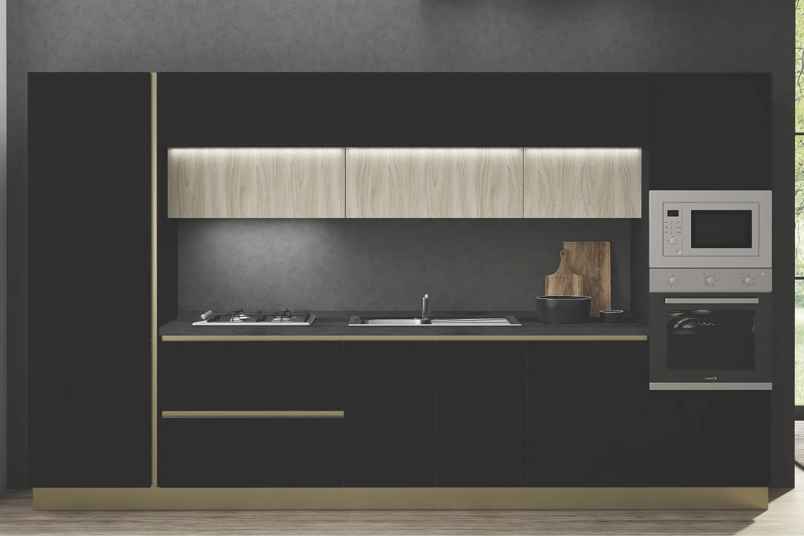 CUCINA MOD.FLAT L.363 X H.216 PROF. 60 03