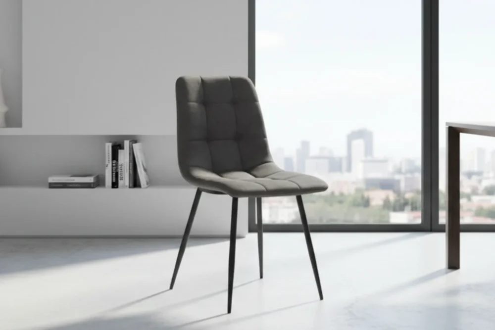 Sedia Daniela Vintage in microfibra Grigio