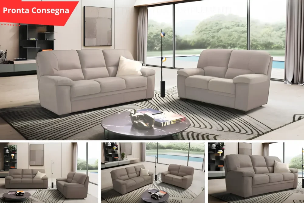 Coppia Divani 3+2 Peter Tessuto cream