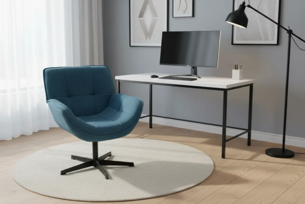Poltrona girevole a 360° Odette Turchese