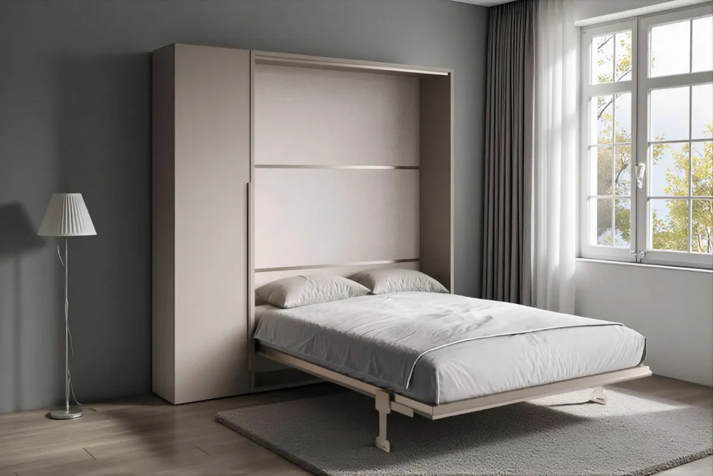 Zoom Letto matrimoniale a scomparsa Calliope con armadio 1A