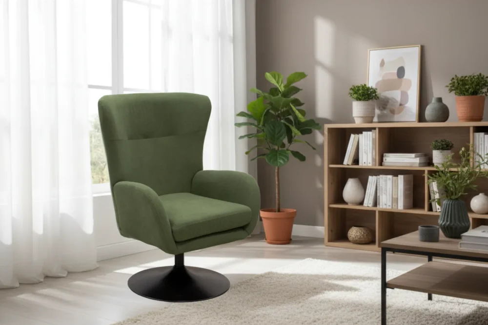 Poltrona girevole a 360° Claire Verde