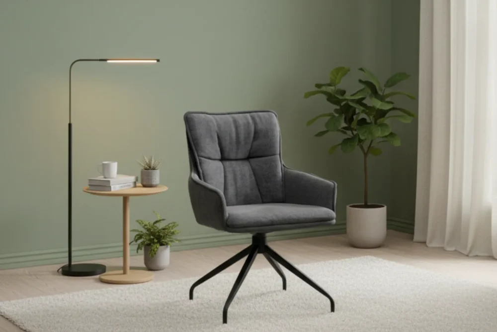 Poltrona girevole a 360° Ketty Grigio
