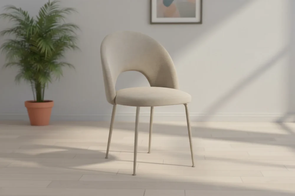 Sedia Paola in microfibra Cammello
