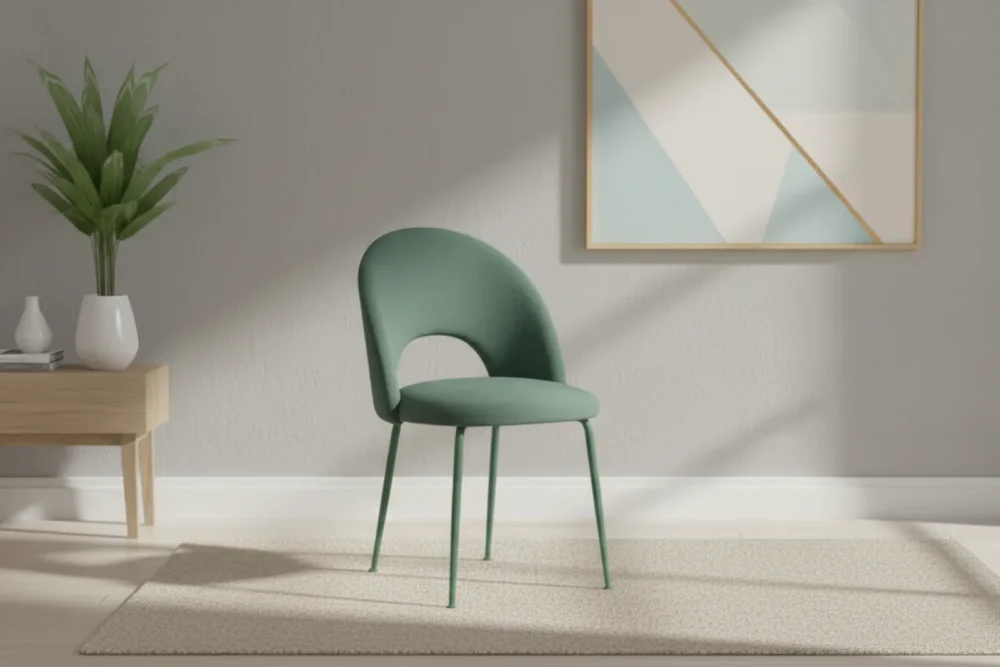 Sedia Paola in microfibra Verde