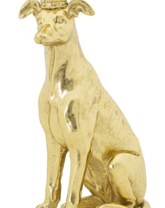 Statua Cane Oro con Corona