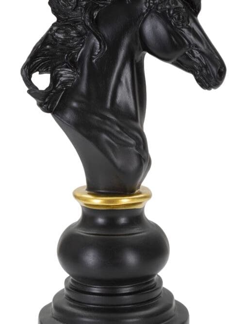 Statua Cavallo Nero e Oro Media