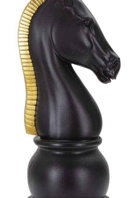 Statua Cavallo Nero e Oro King Size