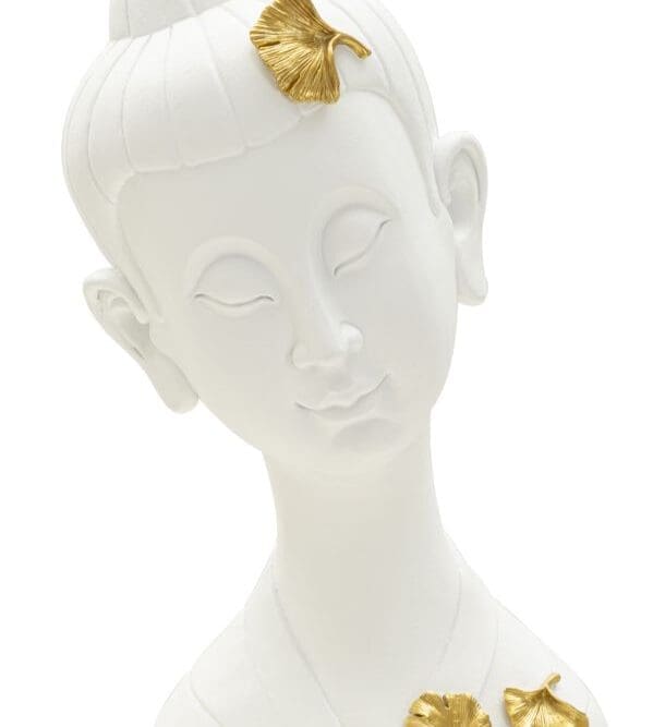 Testa Buddha con Foglie Oro