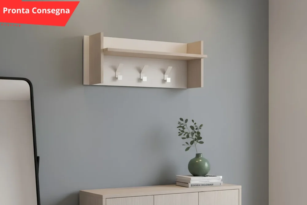 IngressoPannello appendiabiti con ripiano Rovere pronta consegna