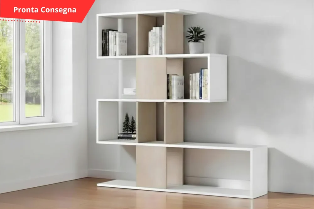 Libreria Moderna Sol Rovere Cinque ripiani Pronta Consegna