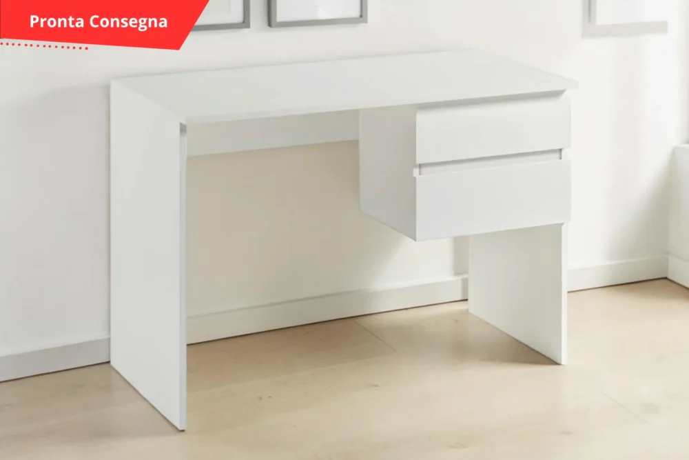 Scrivania Laura Bianca con Due Cassetti Pronta Consegna