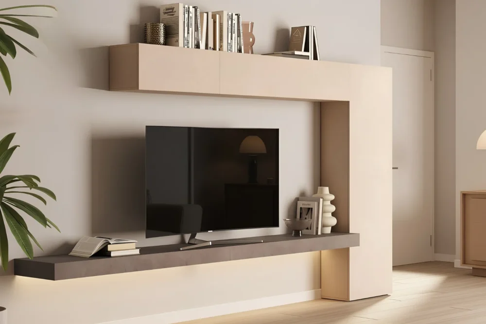 Parete Attrezzata Silvia Bronzo e Cashmere L.330
