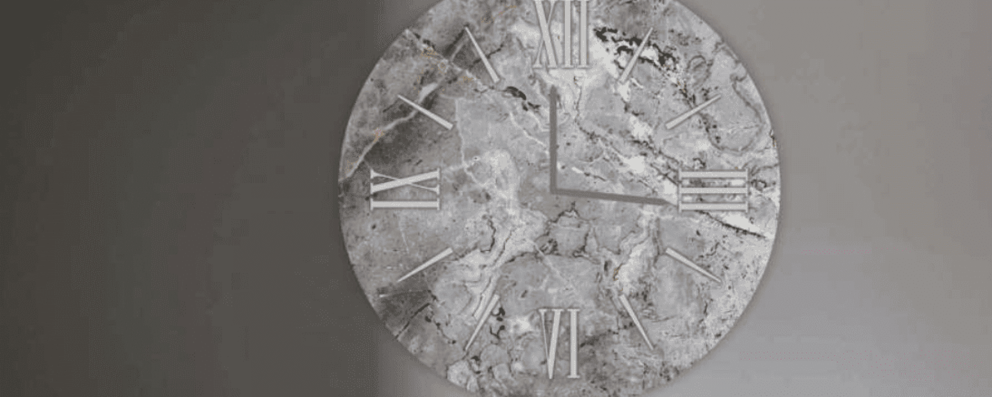 Orologio effetto marmo grigio - Stampa su vetro temperato